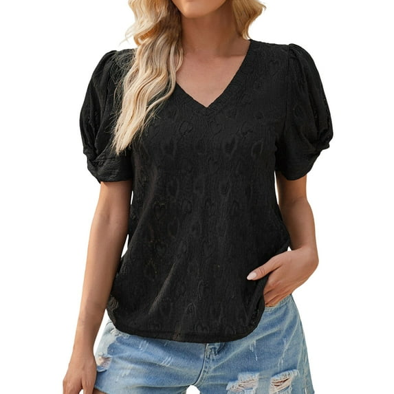 Tops for Women Trendy Slouchy T Shirts Women Casual Shirt Womens Athletic Shirt Cropped Tee Soft T Ladies Long Sleeve Sheer Top Dressy Summer Tops Thermal Knit Dresses for Tunic Black M