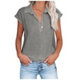 thumbnail image 1 of Tops for Women Trendy Small Items Athletic Glitter Foam Medium Workout Shirts Women Low Cut Ladies Tops V Neck Long Sleeve Dark Blouse Long Sleeve Summer plus Size for Summer Loose Short Grey 2XL, 1 of 6