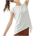 thumbnail image 1 of Tops for Women Trendy Sports Shirts Women Long Sleeve Knit Top Long Sleeve Lace Running Shirts Real Silk Blouses Dress Tops Blouses Shirt Dresses for Casual Summer Dark Silk Top White L, 1 of 9