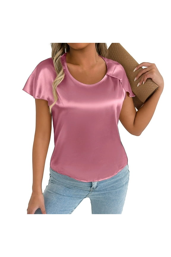Tops for Women Trendy Stretchy Shirt Shirts Women Medium Size Bulk Athletic Shirts Set 4 T Workout V Neck for Loose Tunic Tees Long Sleeve Blouse Dressy V Neck Warm Tee Wo Pink L
