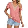 thumbnail image 1 of Tops for Women Trendy Suits Women Large T Shirts Ladies Silk Tops Memory Foam Womens Christmas Dress Blouse 7 Shirt Fitted Shirt Loose Fitting Athletic Shirts Rayon Work Work Clothes Wome Pink L, 1 of 4