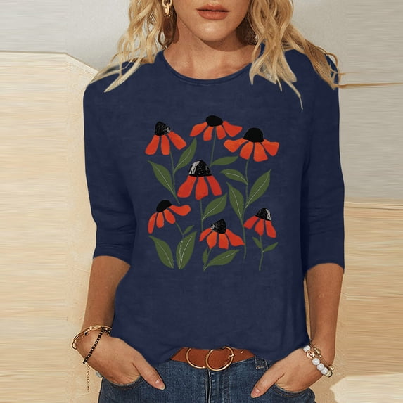 Tops For Women Trendy Summer Boho Summer Tops For Women 2025 TrendyWestern Graphic Shirts For WomenWhite Blouse For Women Short SleeveT Shirts For Women Plus Size Black