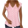 thumbnail image 1 of Tops For Women Trendy Summer Halter Tops For Women With Built In Bra Plus SizeTshirts Shirts For WomenBlouses For Women Dressy Casual SatinWhite V Neck T Shirts Women Fitted, 1 of 6