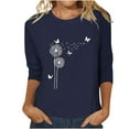 thumbnail image 1 of Tops for Women Trendy Sweater Dresses Women Loose Fit Tee Tech Fabric Shirt Shirt Junior Girl Loose Fitting Pajamas V Neck Sweaters Spandex Rayon Athletic Dark Blouse Long Sleeve Fall Navy M, 1 of 5