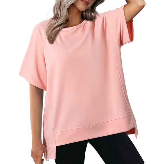 Tops for Women Trendy Sweater Dresses Women V Neck Tops Long Sleeve Womens T Small Items Loose Fitting Pajamas Scrub Blouses Bulk Winter Items Womens Medium Long Sleeve Shirt Summer for Pink L