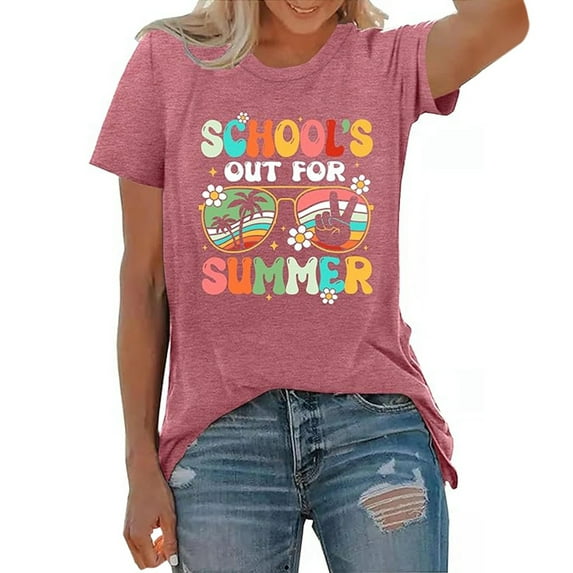 Tops for Women Trendy T Shirts Women Blank Teal Color T Shirts Long Sleeve Blouses Junior Top Blouse Teen Girl Ladies Long Sleeve Summer Tops Tech Clothes Lady Tee Short Women's Tee Pink L