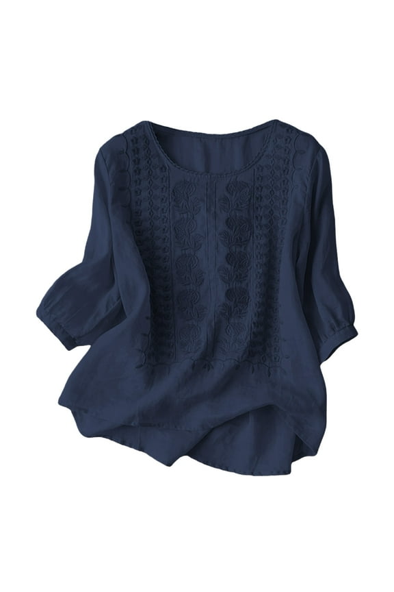 Tops for Women Trendy V Neck Short Sleeve Tops Long Sleeve Dresses Women Long Active Shirts for Short Tunic Blouse Woman Running Shirts Oversized Corduroy Shirt Sports Navy 3XL