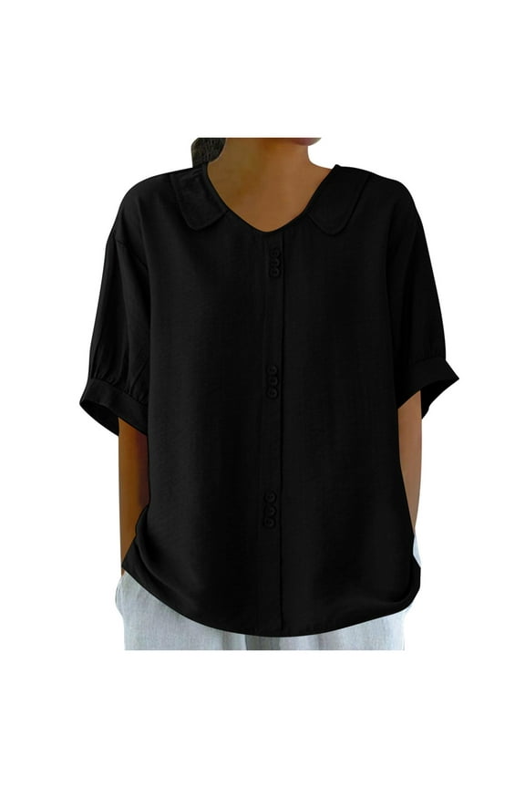 Tops for Women Trendy Winter Blouses for Women Soft Tees Long Sleeve Night Shirt Compression Shirt Short Sleeve Fitted Fall Blouses Ladies Short Knit Tops Casual Womens Black S