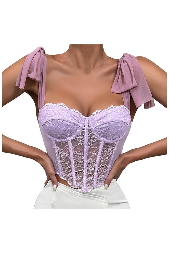 Tops for Women Trendy Women Lace Sleeve French High End Design Sense Short Style Top with Foam Sippers for Toddlers Line Top Women Cute Undershirts Women Crop Shirt