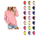 thumbnail image 1 of Tops for Women Trendy Women's Solid Sweatshirt Women's V Neck Pullover Sweatshirt Soft Long Sleeve Casual Tops For Daily Wear And Sports Comfortable Loose Fit Winter Clothing With Pockets, 1 of 5