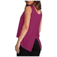 thumbnail image 1 of Tops for Women Trendy Womens Juniors Shirts Short Sleeve Dress Shirts for Women Short Sleeve Ladies Tunic Long Work Shirt Tops Loose Sleeveless Work Blouse Polyester Athletic Long Hot Pink 2XL, 1 of 7