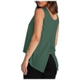 thumbnail image 1 of Tops for Women Trendy Womens Juniors Shirts Short Sleeve Dress Shirts for Women Short Sleeve Ladies Tunic Long Work Shirt Tops Loose Sleeveless Work Blouse Polyester Athletic Long Green XL, 1 of 7