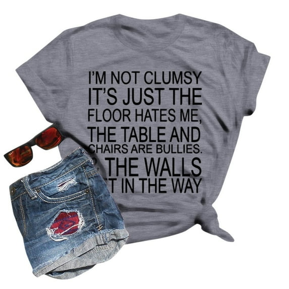 Tops for Women Trendy Womens Tops 3/ 4 Sleeve Loose Tee Shirts Women plus Girl Warm plus Size Long Sleeve Tee Athletic Shirts Top M Womens Elbow Length Plain Full for Grey S