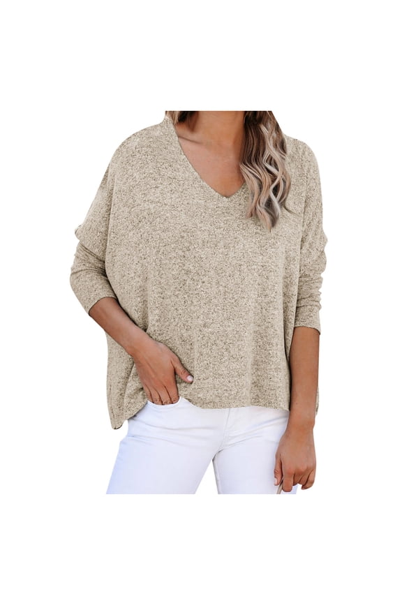 Tops for Women Trendy Womens plus Silk Blouse Tunic Blouses for Women Long Sleeved Shirts Womens Trendy Spandex Tees Athletic Long Sleeve Tops Active Swim Top Shirts Dressy Short Sleeve Khaki M