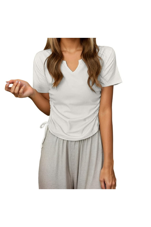 Tops for Women Trendy plus Size Womens Long Sleeve Blouse Soft V Neck Women plus Size Long Sleeve Tops Women's Shirts Leopard Print Tee Wrap Front Blouse Trendy Oversized Tee Shirts White 2XL