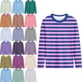 thumbnail image 1 of Tops for Girl Long Sleeve Tops Color Block Striped for School, 1 of 7