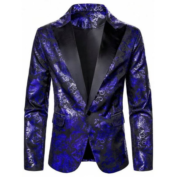 Tops for Men Blazer Formal Wedding Dressing Suits Casual Suit Dress Suit Jacket Mens Coats Blue L