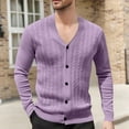 thumbnail image 1 of Tops for Men Cardigan Knitted Long Sleeve Hoodless Casual Solid Color Casual Outwear Jackets Mens Coats Purple L, 1 of 6