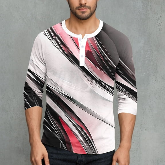 Tops for Men Long Sleeve Round Neck Color Blocked Sports Fitness Blouses Shirts,Mens Blouse Red XXXXXL