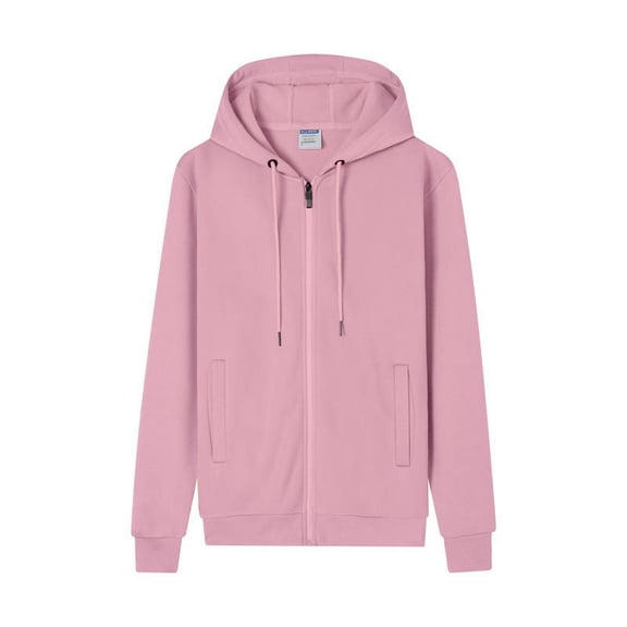 Tops for Men,Mens Shirt Plus Size Long Sleeve Hoodie Zipper Pocket Casual Solid Color Sweatshirts Pink L