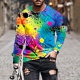thumbnail image 1 of Tops for Men Printed Long Sleeved Tie-dye Round Neck Casual Sweatshirts Top,Mens Blouse Multicolor10 XXXXXL, 1 of 5
