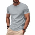 thumbnail image 1 of Tops for Men Short Sleeved Solid Color Outdoor Running Sports Breathable Short Sleeve Shirt,Mens Blouse Gray XL, 1 of 6