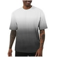 thumbnail image 1 of Tops for Men under $5 Gradient Print Short Sleeve Stretch T-Shirt Comfortable Casual Tee Multicolor S, 1 of 3
