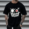 thumbnail image 1 of Tops for Men under $5 Men's Graphic Crewneck Short Sleeve Drop Shoulder Streetwear Tee Shirt Top Black 3XL, 1 of 4