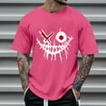 thumbnail image 1 of Tops for Men under $5 Men's Graphic Crewneck Short Sleeve Drop Shoulder Streetwear Tee Shirt Top Red 3XL, 1 of 4