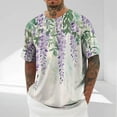 thumbnail image 1 of Tops for Men under $5 Short Sleeve Round-Neck Print Breathable Casual Blouses Pullover Tops Solid Basic Tee Purple XXXXL, 1 of 5