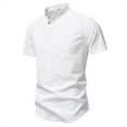 thumbnail image 1 of Tops for Men under $5 Short Sleeve V-Neck Solid Regular Pullover Casual T-Shirt White M, 1 of 4