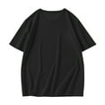 thumbnail image 1 of Tops for Men under $5 Short Sleeved Lapel Round Neck Casual Solid Color T-shirt Black M, 1 of 4