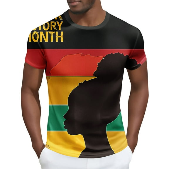 Tops for Men under $5 Short Sleeved Round Neck Printed Running Fitness Sports Shirt Multicolor M