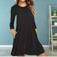 thumbnail image 1 of Tbopshirt Tops for Women,Ladies Fashion Casual Long Sleeve Pure Color Loose T-shirt Dress with Pockets Shirt, 1 of 5