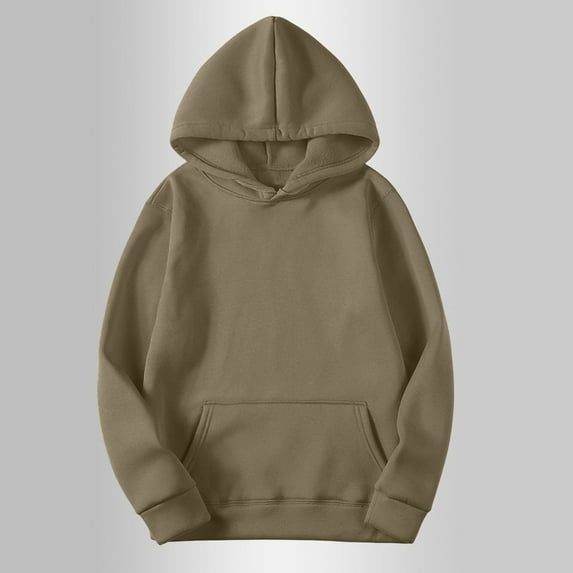 Viadha Womens Hoodies Fashion Casual Long Sleeve Solid Hooded Sweatshirts Loose Comfy Trendy Pullover Tops with Pockets