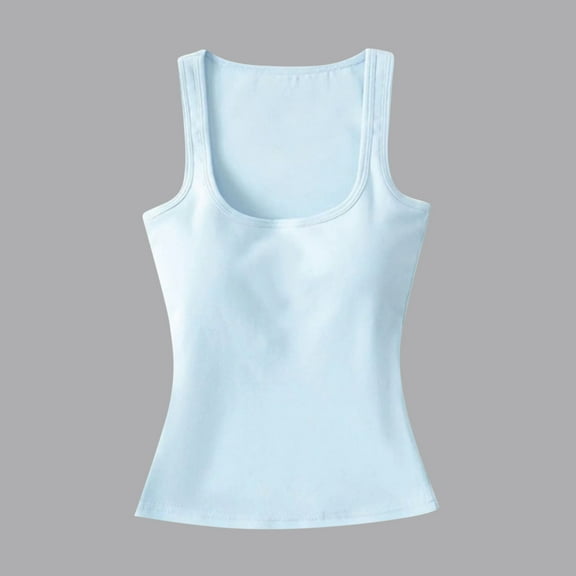 Tops for Women 2026 Summer Solid Color Crew Neck T Shirts Casual Loose Fit Sleeveless Standard Straps Summer Shirts