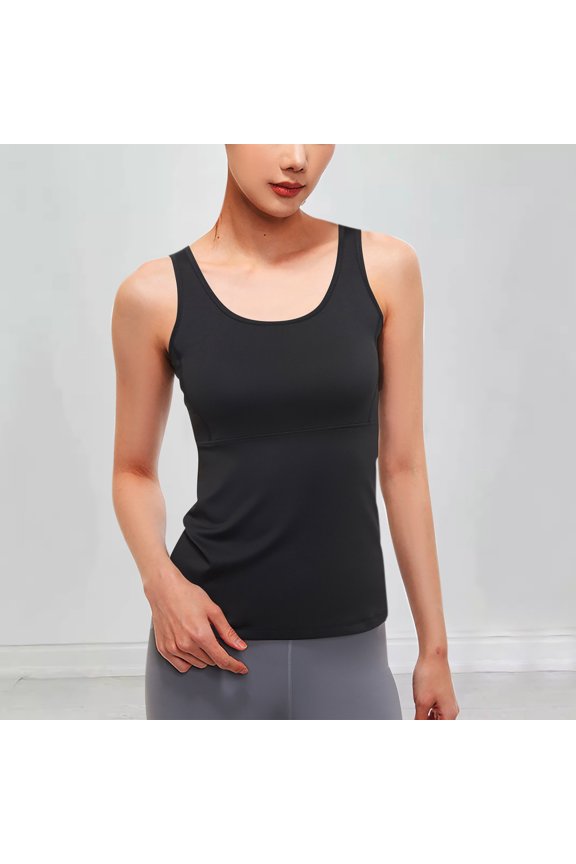 Tops for Women 2026 Summer Solid Color Sleeveless Tee Shirts Leisure Slim Fit Standard Straps Summer Shirts