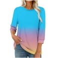 thumbnail image 1 of Tops for Women 3/4 Sleeve Casual Solid Color Blouse Fashion T Shirt Womens Round Neck Tunic Tops, 1 of 6