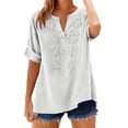thumbnail image 1 of Tops for Women 3/4 Sleeve V Neck Women Casual Loose Shirt Blouse, 1 of 8