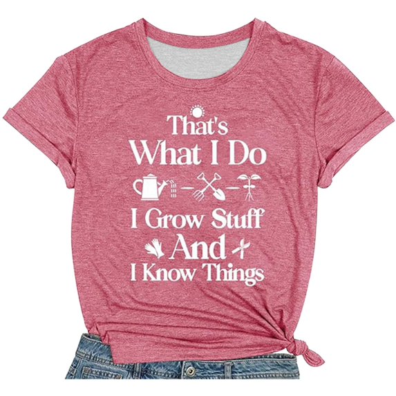Tops for Women Casual Stylish Short Sleeve Printed Tee Blouses,Pink,M