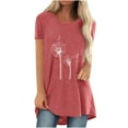 thumbnail image 1 of Tops for Women Casual Summer Short Sleeve Loose Solid Tunic Tees Blouses Dressy Casual Soft Comfy Basic T Shirts Tops, 1 of 4