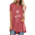 thumbnail image 1 of Tops for Women Casual Summer Short Sleeve Loose Solid Tunic Tees Blouses Dressy Casual Soft Comfy Basic T Shirts Tops, 1 of 4
