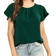 thumbnail image 1 of Tops for Women Casual T Shirt Solid Color Round Neck Short Sleeve Pullover Blouse Tops, 1 of 8