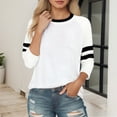 thumbnail image 1 of Tops for Women Crewneck White Womens Long Sleeve Tshirts Womens Basic Tops Women's Winter Tops, 1 of 3