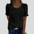 thumbnail image 1 of Tops for Women Dressy Casual Puff Short Sleeve T Shirts O Neck Top T Shirt, 1 of 6
