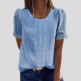 thumbnail image 1 of Tops for Women Dressy Casual Puff Short Sleeve T Shirts O Neck Top T Shirt, 1 of 7