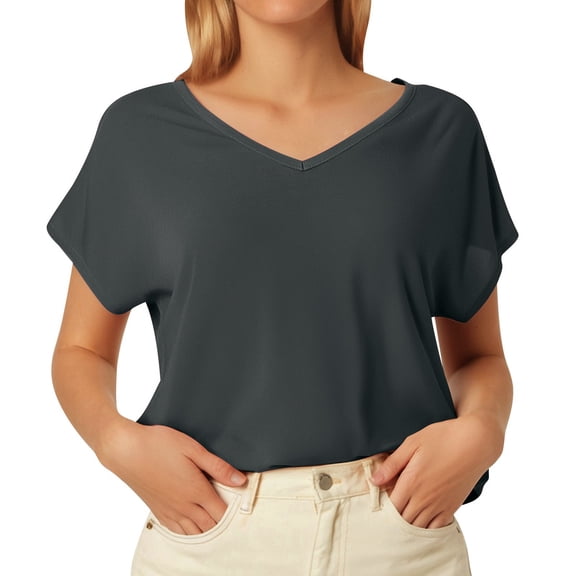 Tops for Women Fall Short Sleeve Solid Color Shirts Casual Soft Trendy Y2K Blouses