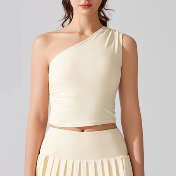 Tops for Women Fashion Solid Color Sleeveless Shirts Leisure Slim Fit Standard Straps Blouses