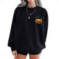 thumbnail image 1 of Tops for Women Halloween Printed Round Neck Long Sleeved Sweatshirts,Womens Sweatshirts Black, 1 of 4