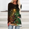 thumbnail image 1 of Tops for Women Long Sleeve Round Neck Christmas Printed Pullover Loose Blouse Casual Printed Shirts Tops,Womens Blouse Multicolor XL, 1 of 5